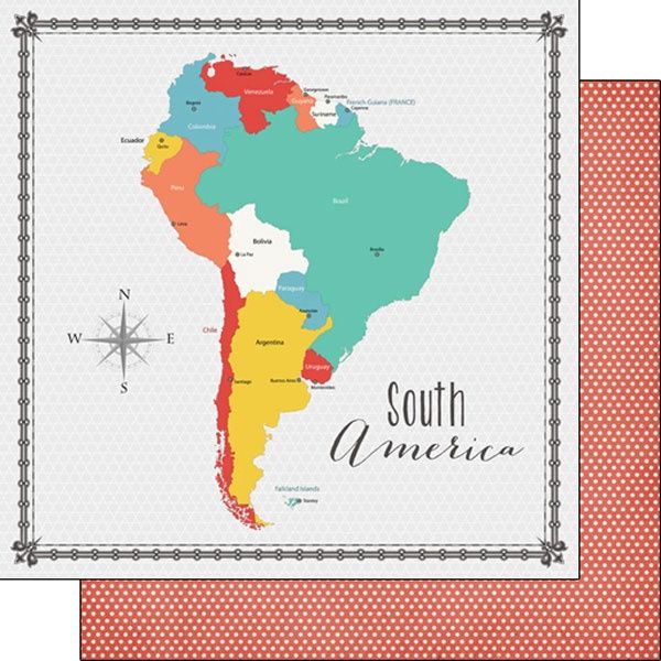 South America Memories Map 12x12
