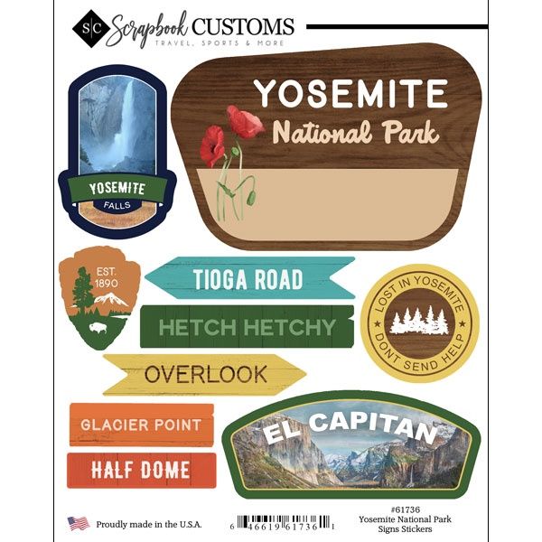 Yosemite National Park Signs Stickers