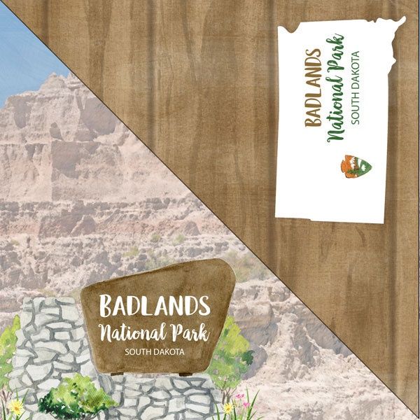 Badlands National Park Watercolor Double-Sided Paper 12 x 12