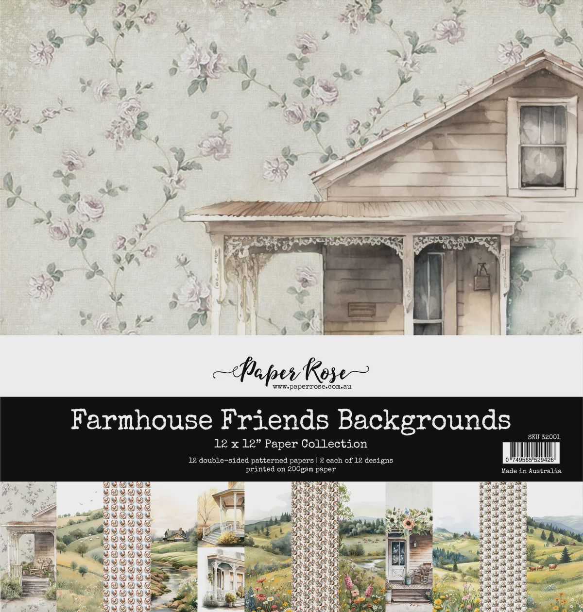 Farmhouse Friends Backgrounds 12x12 Paper Collection
