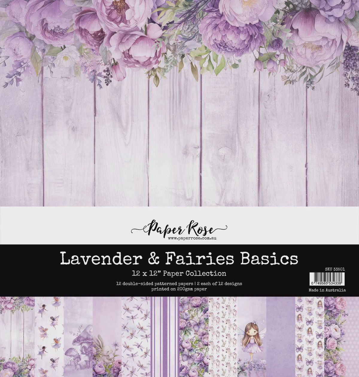 Lavender &amp; Fairies Basics 12x12 Paper Collection