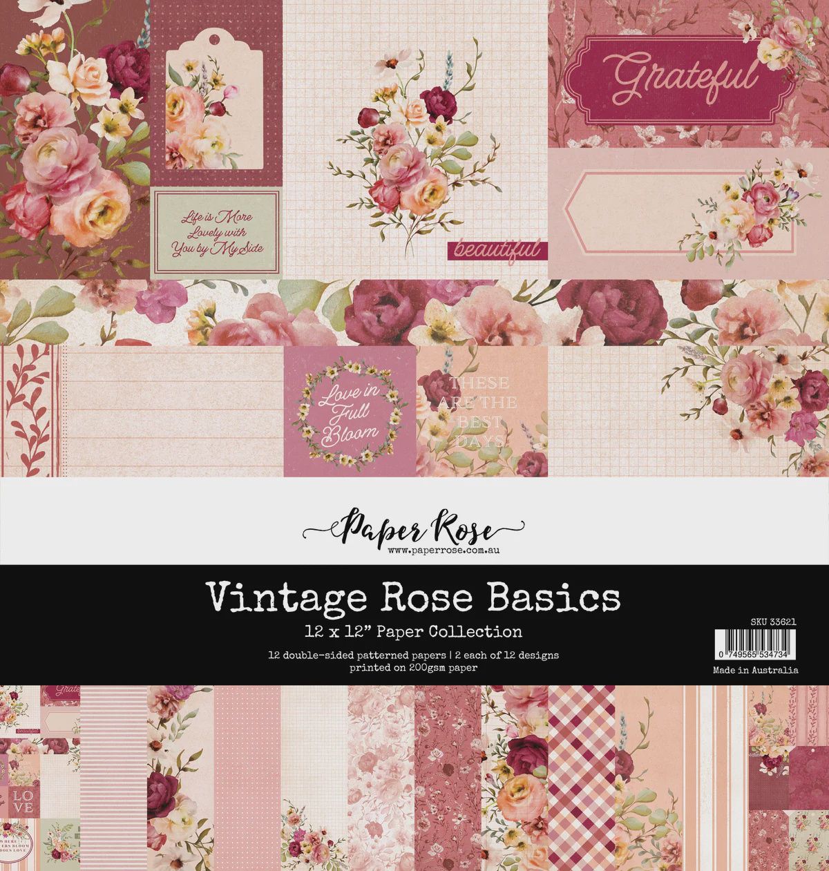 Vintage Rose Basics 12 x 12 Collection