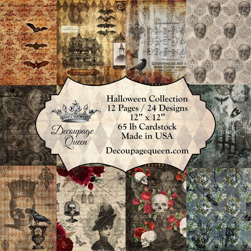 Decoupage Queen Halloween Collection 12x12 Paper Pack