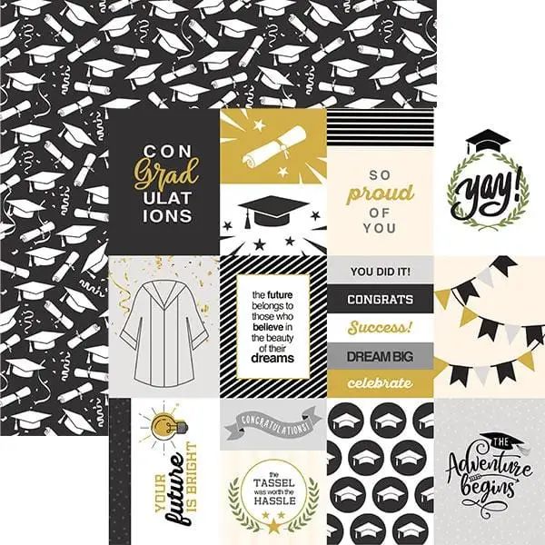 Graduation Tags - 12&quot; X 12&quot; Scrapbook Paper