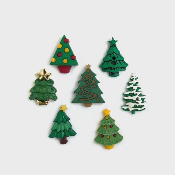 Christmas Trees Theme Buttons