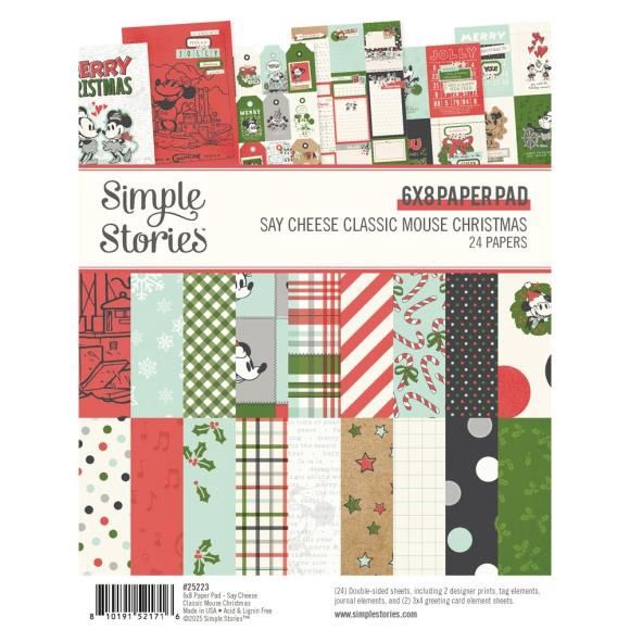 Simple Stories Double-Sided Paper Pad 6&quot;X8&quot; 24/Pkg Say Cheese Classic Mouse Christmas