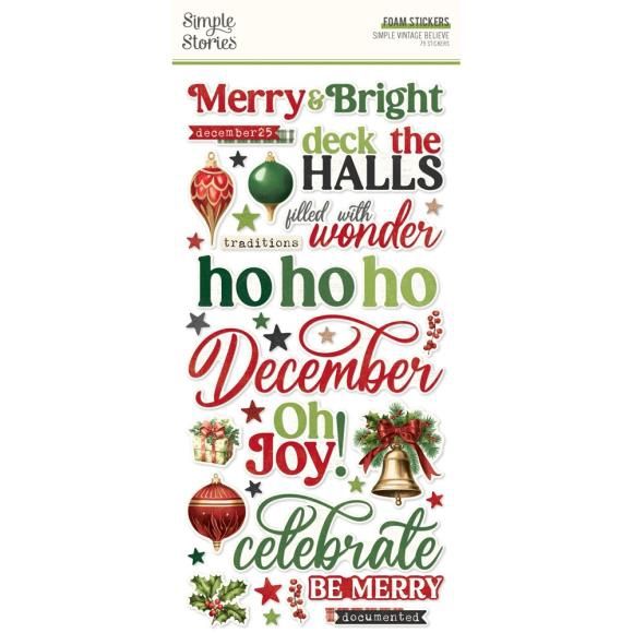 Simple Stories Foam Stickers Simple Vintage Believe