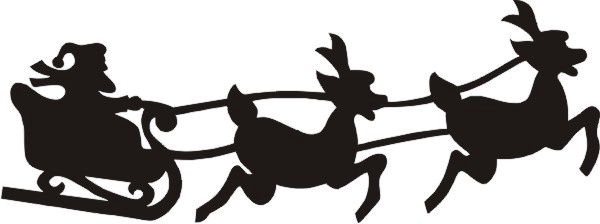 Santa&#39;s Sleigh Silhouette
