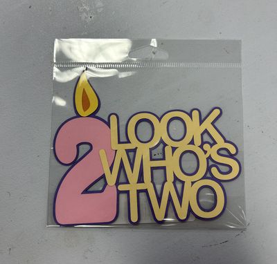 Look who&#39;s Two Candle (Pink, Pale Yellow, Purple