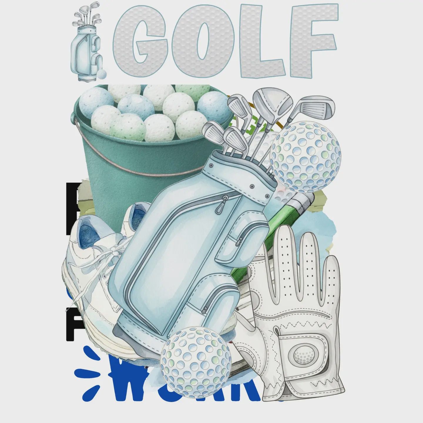 Go Big Sports Collection Golf Laser Cut Scrapbook Ephemera Embellishments