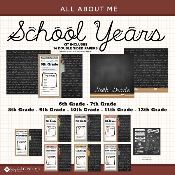 All About Me School Years Kit #2 Paper 12x12