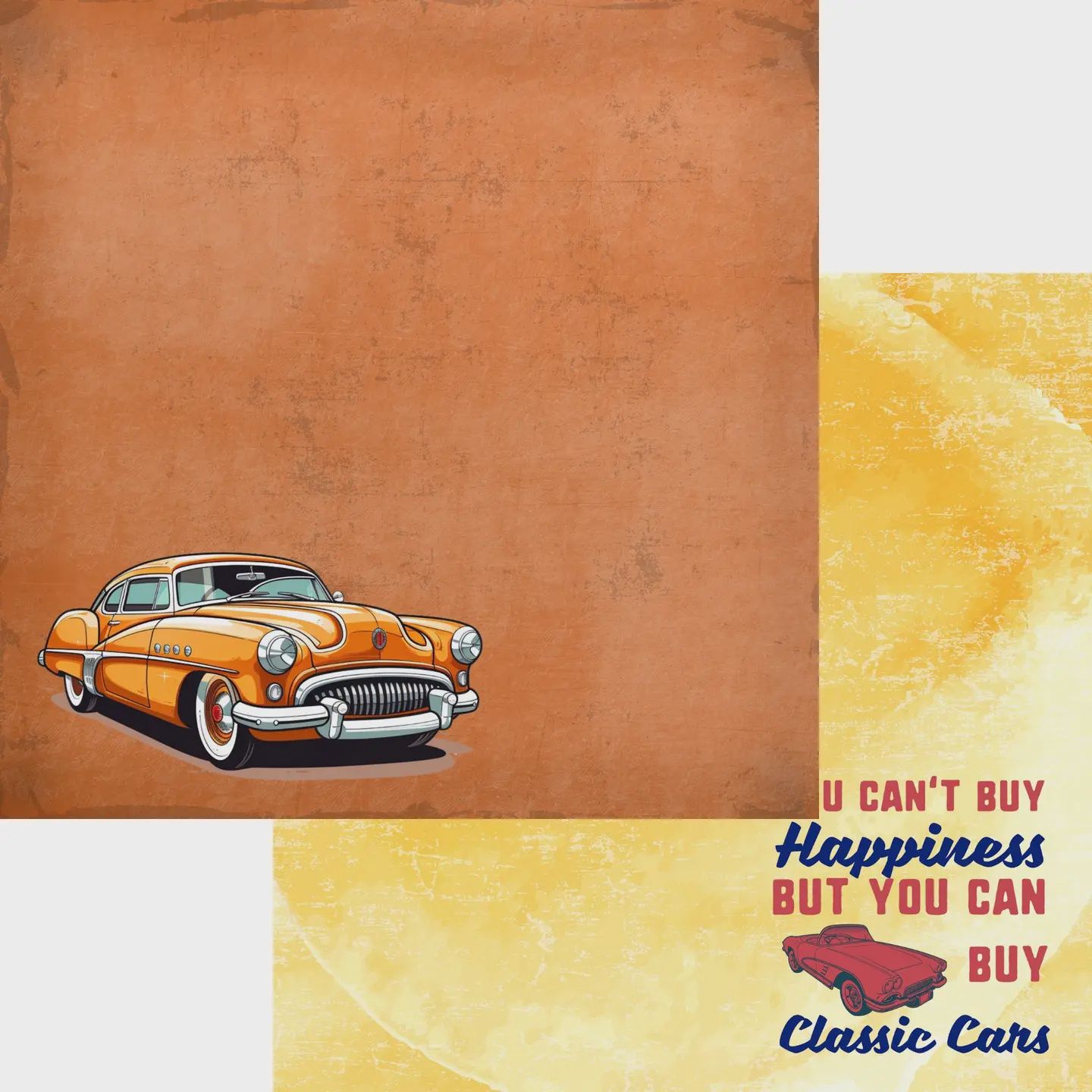 Classic Cars Collection Classic Cars 12 X 12 Double-Sided Scrapbook Paper