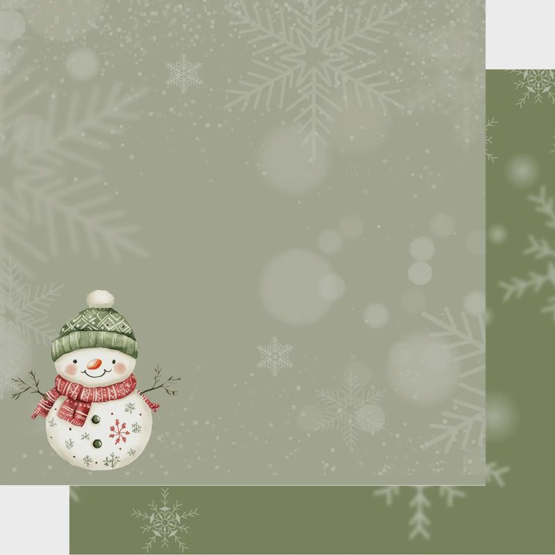 Baby&#39;s First Christmas Collection Snowman 12 X 12 Double-Sided Scrapbook Paper