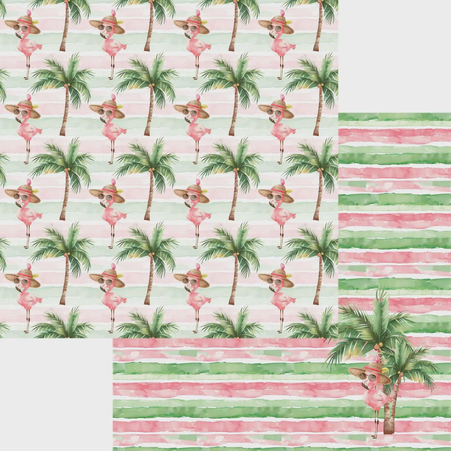 Summer At the Pool Collection Palm Tree 12 X 12 Double-Sided Scrapbook Paper
