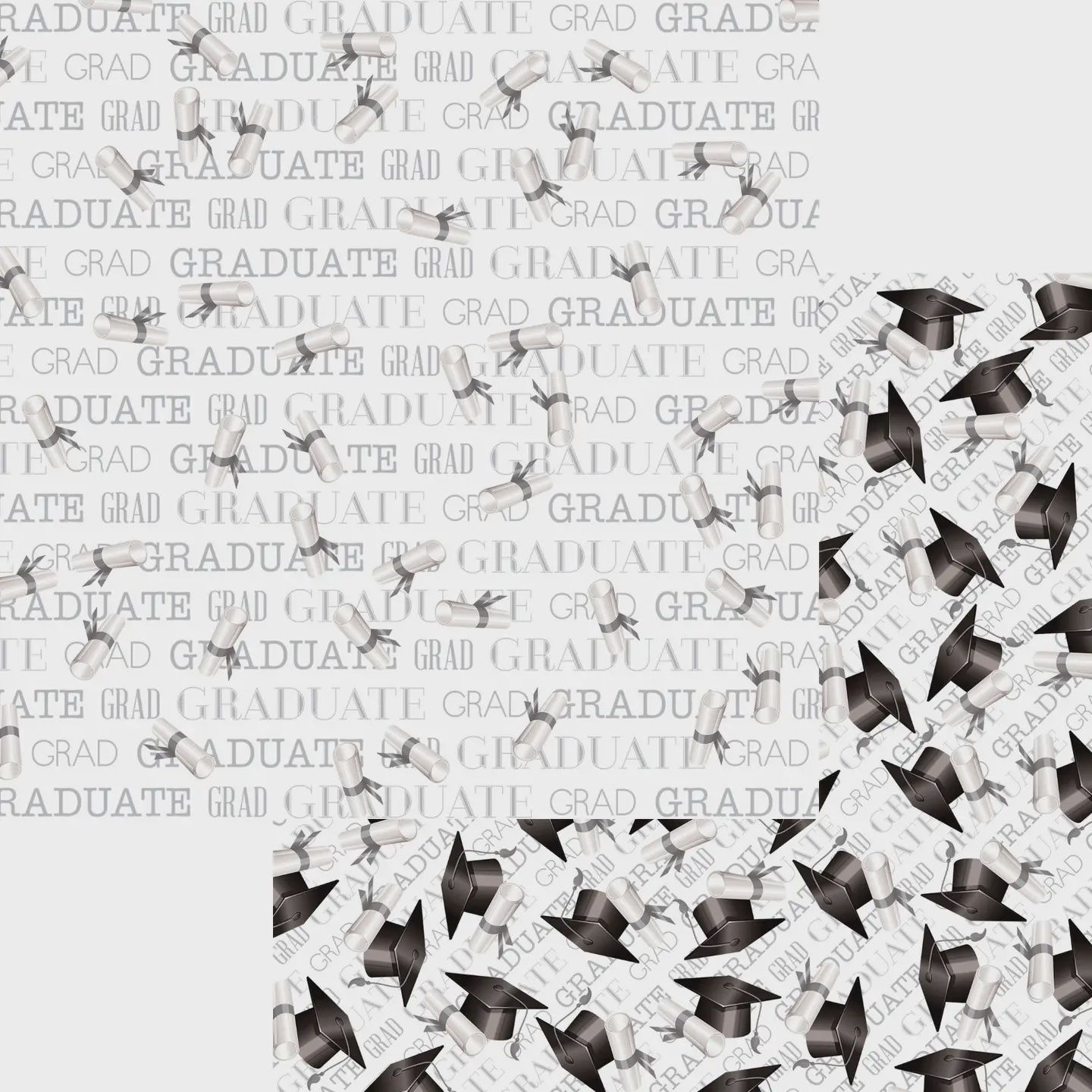 Graduation Collection Diplomas All Around 12 X 12 Double-Sided Scrapbook Paper