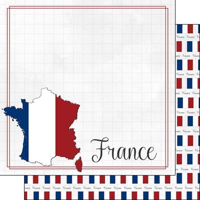 France Adventure Border Double-Sided Paper 12 x 12