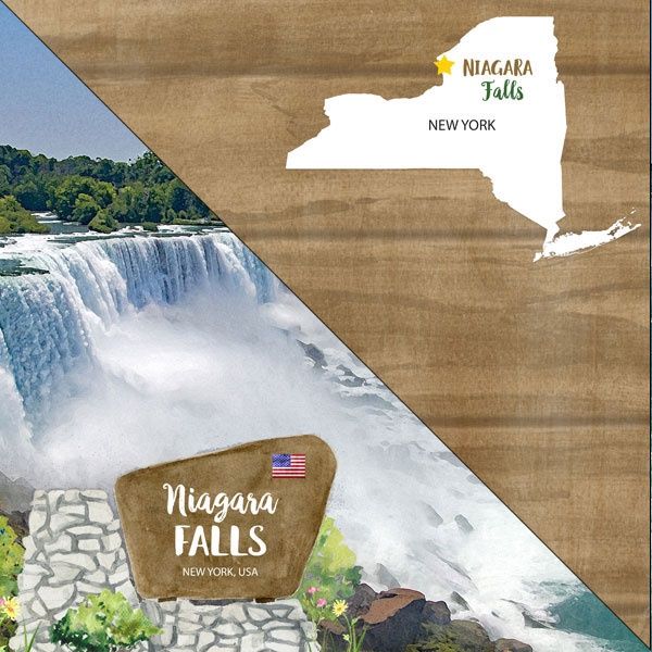 New York - Niagara Falls U.S. &amp; Canada (Double-Sided Paper 12 x 12)