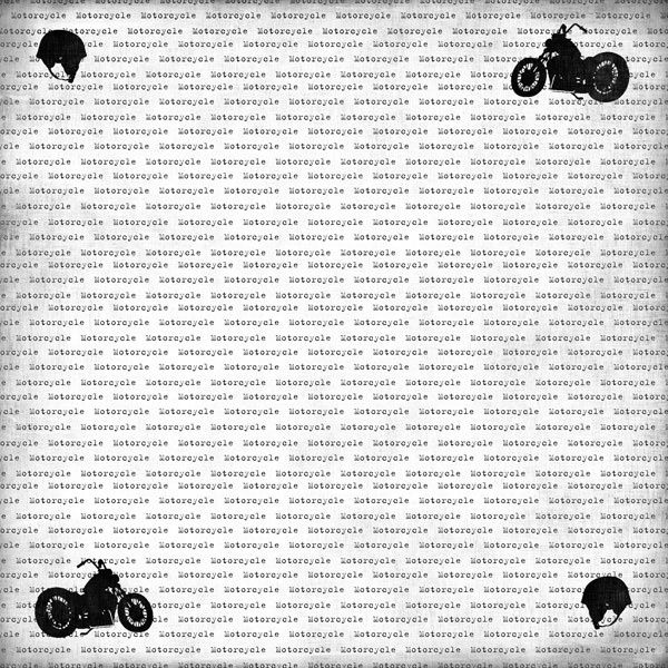 Motorcycle - Typewriter (Paper 12 x 12)