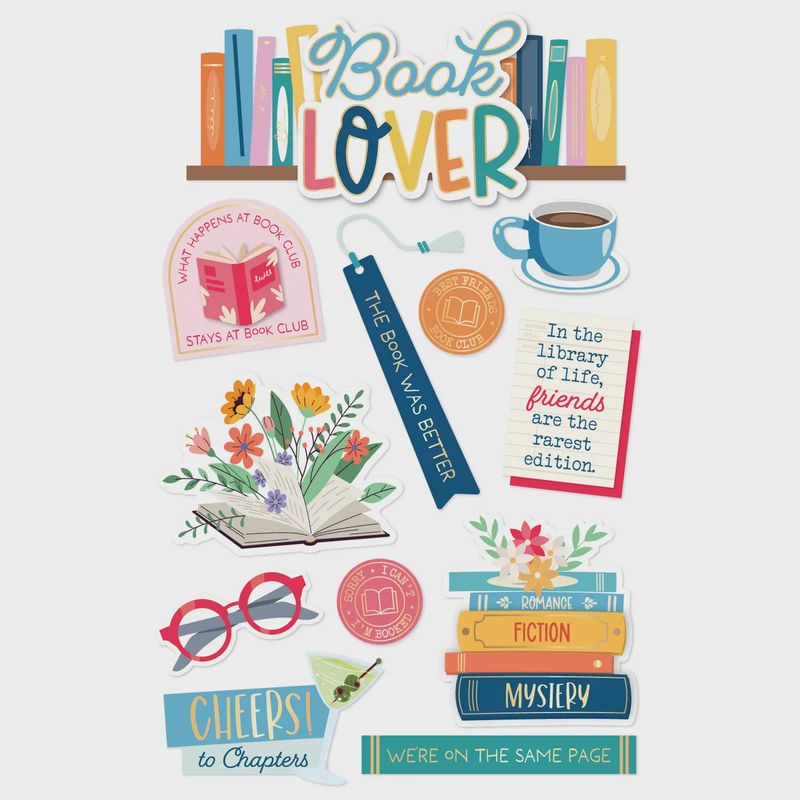 3D Scrapbook Sticker -Book Lover