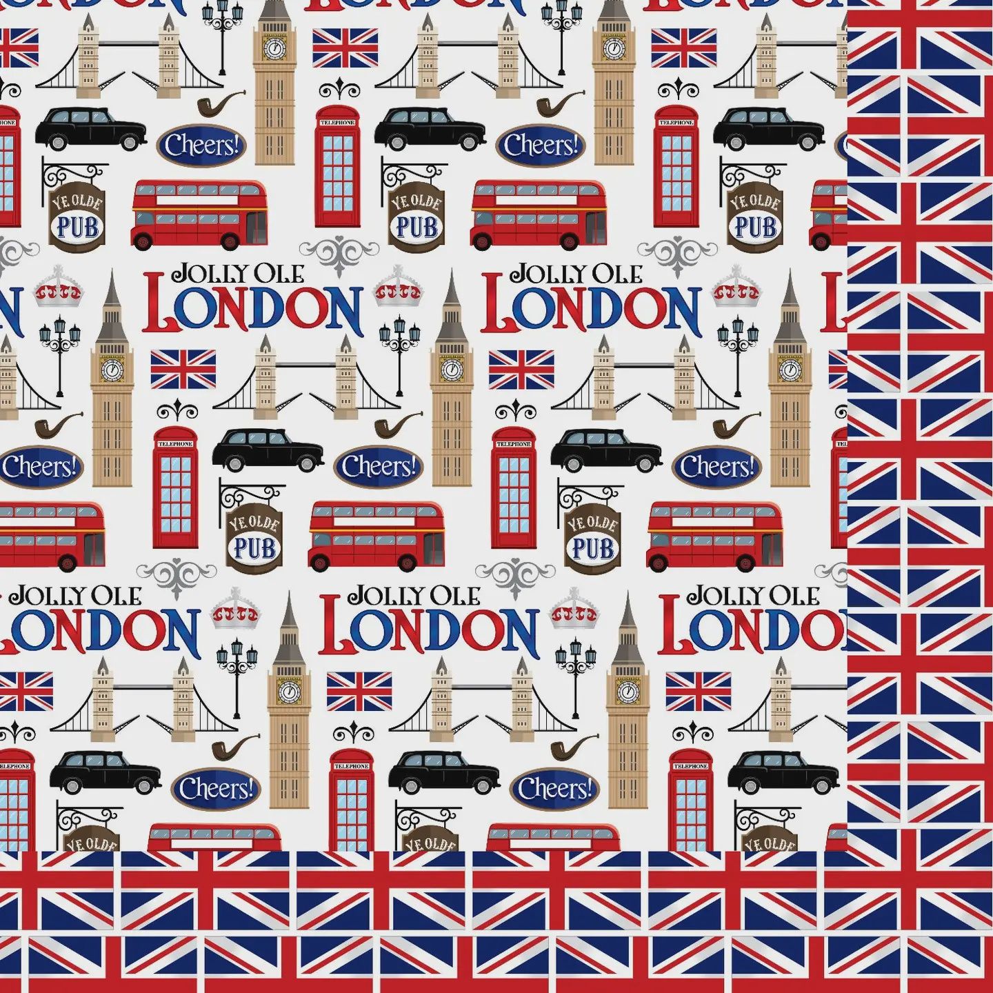 Jolly Ole London Collection London Icons 12 X 12 Double-Sided Scrapbook Paper
