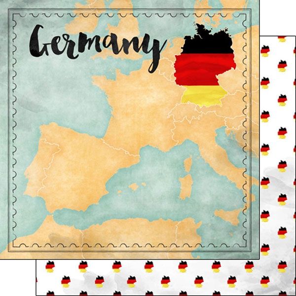Germany Map Sights Double-Sided Paper 12 x 12