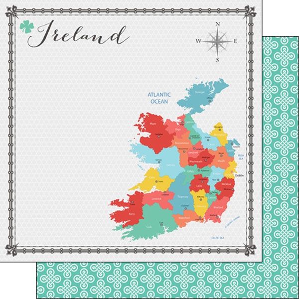 Ireland Memories Map Double-Sided Paper 12 x 12