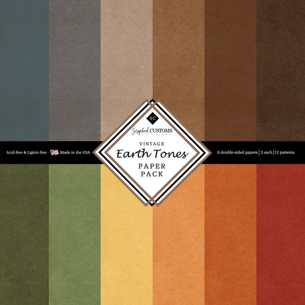 Earth Tones Paper Pack Double SIded  12x12