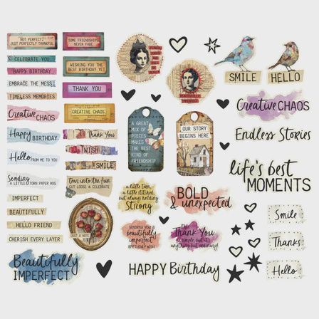 Beautifully Imperfect Die Cut Sentiments from the Beautifully Imperfect Collection - 110 pc
