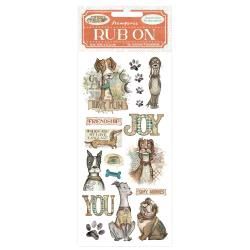 Stamperia Furry Friends Rub-On 4&quot;X8.5&quot; Dog