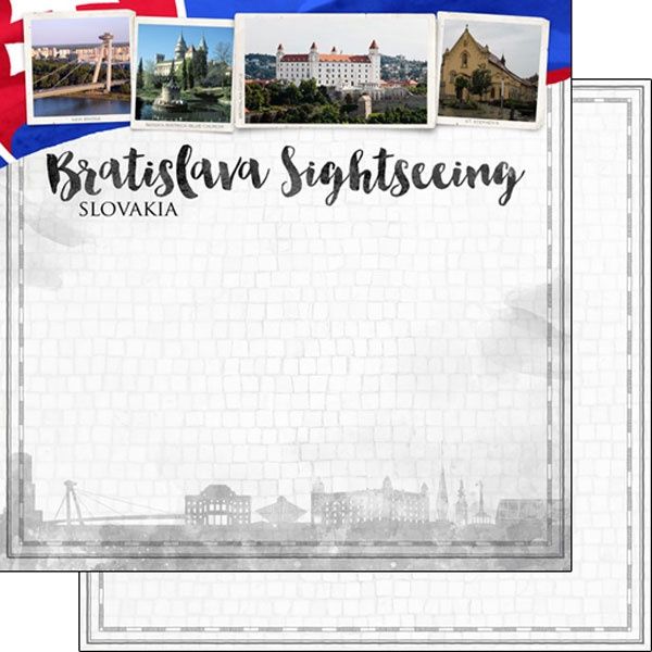 Bratislava City Sights Double-Sided Paper 12 x 12