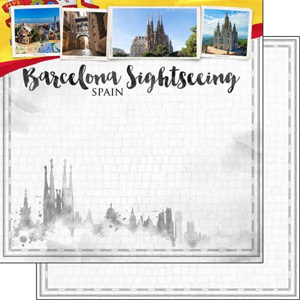 Barcelona City Sights Double-Sided Paper 12 x 12