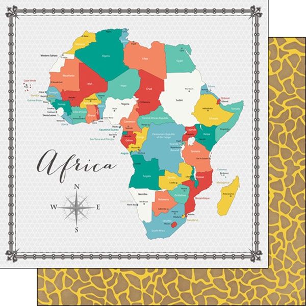 Africa Memories Map Paper 12x12