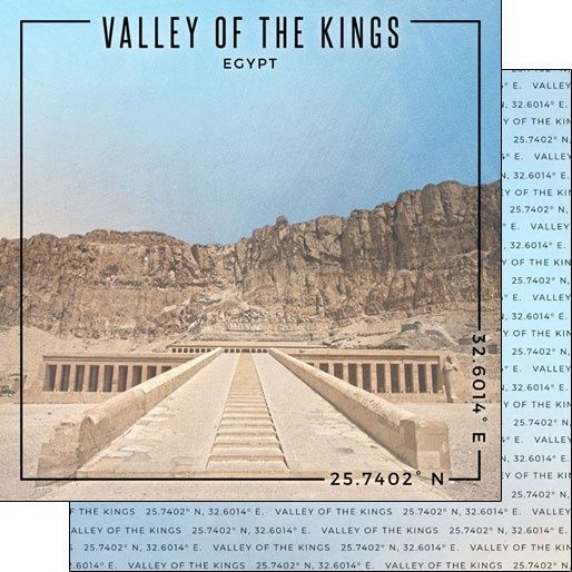 Egypt - Valley of the Kings Coordinates Double-Sided Paper 12 x 12