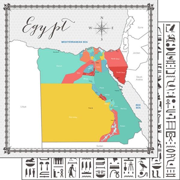 Egypt Memories Map Double-Sided Paper 12 x 12