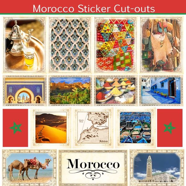 Morocco - Sightseeing Picture Cut-Outs Stickers