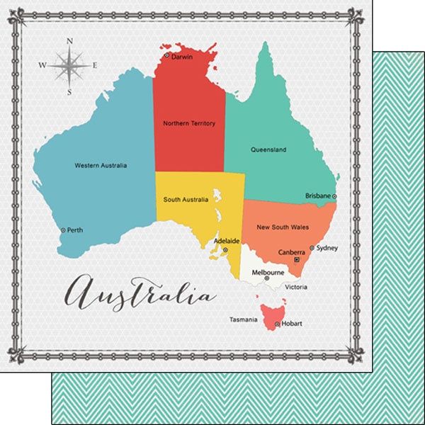 Australia Memories Map Paper 12x12