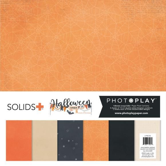 PhotoPlay Solids+ Paper Kit 12&quot;X12&quot; Halloween Junque