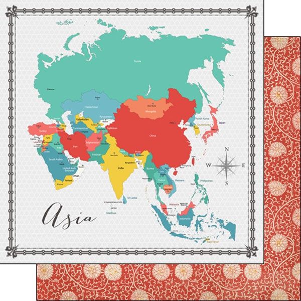 Asia Memories Map Paper 12x12