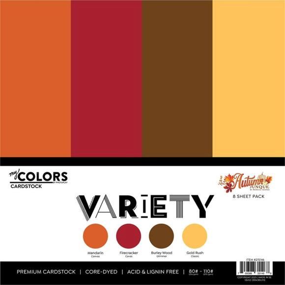 PhotoPlay Cardstock Variety Pack 8/Pkg Autumn Junque