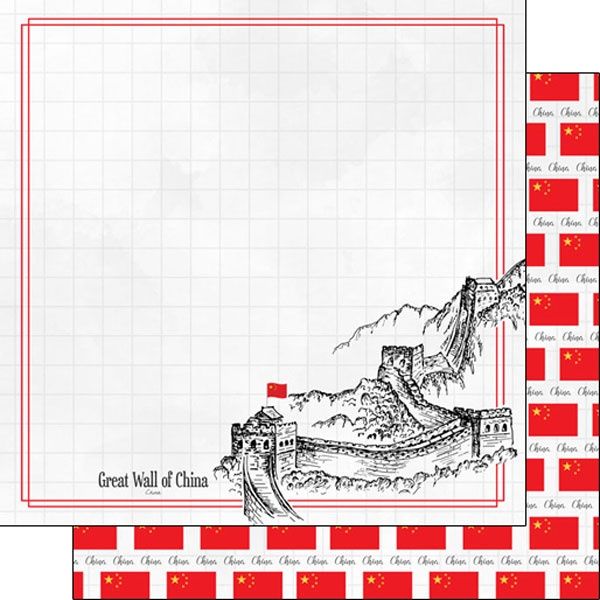 Great Wall of China Adventure Landmark Paper 12 x 12
