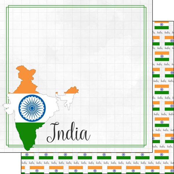 India Adventure Border Paper 12 x 12