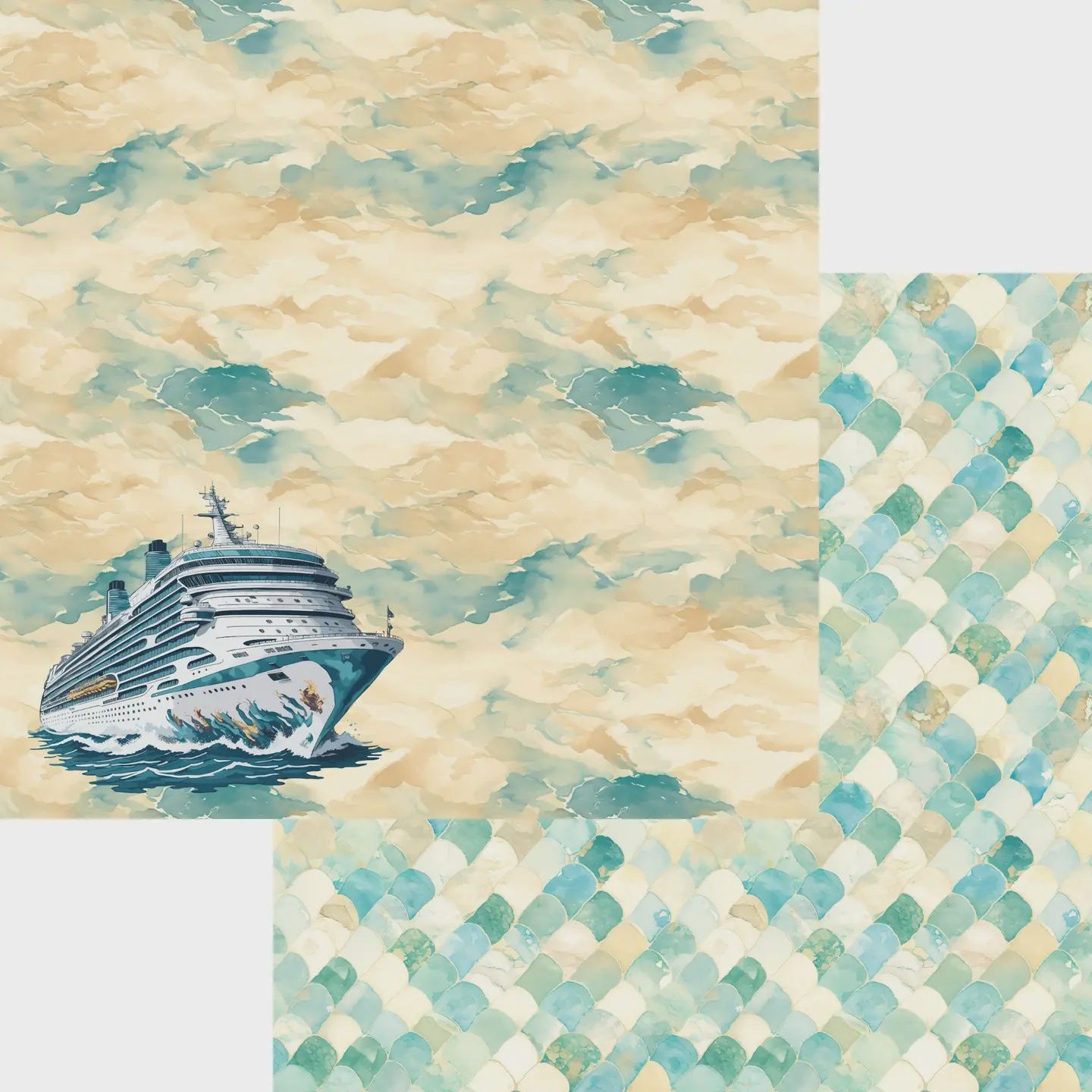 Beach Dreams Collection Cruising 12 X 12 Double-Sided Scrapbook Paper