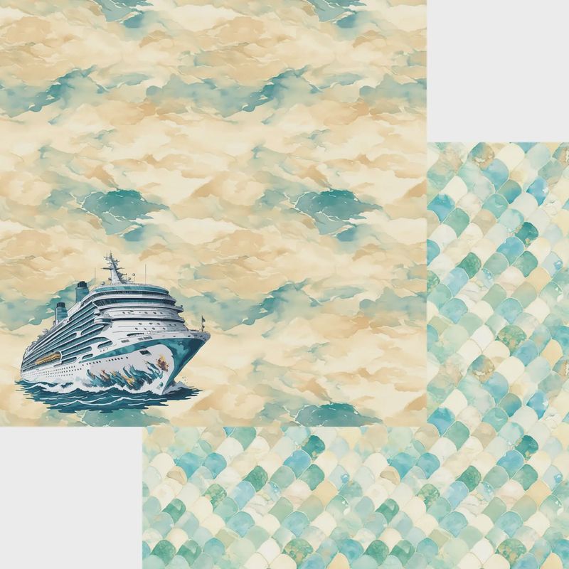 Beach Dreams Collection Cruising 12 X 12 Double-Sided Scrapbook Paper