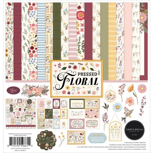 Carta Bella Collection Kit 12&quot;X12&quot; Pressed Floral