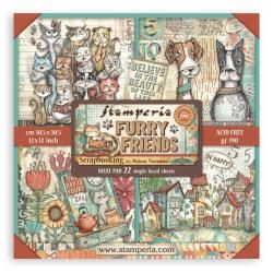 Stamperia Single-Sided Paper Pad 12&quot;X12&quot; 22/Pkg Furry Friends