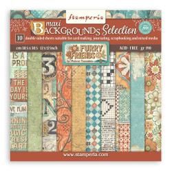 Stamperia Backgrounds Double-Sided Paper Pad 12&quot;X12&quot; 10/pkg Furry Friends