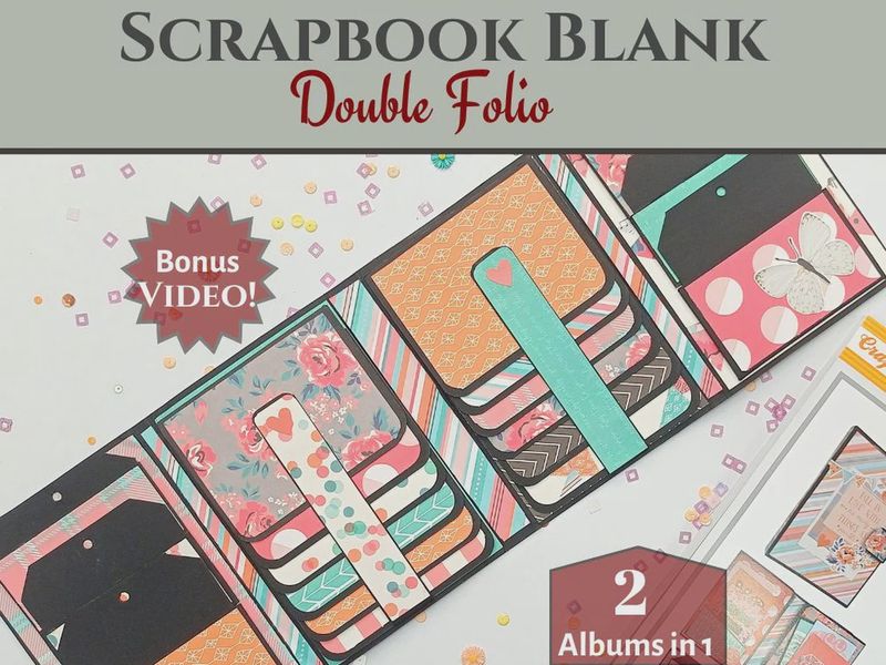 CrafTreat Scrapbook Blanks - Double Folio - Black &amp; Kraft Color