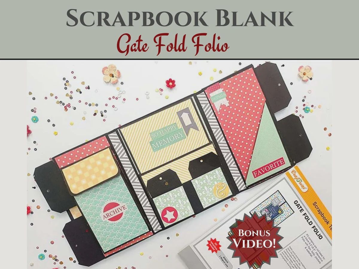 CrafTreat Scrapbook Blanks - Gate Fold Folio - Black Color