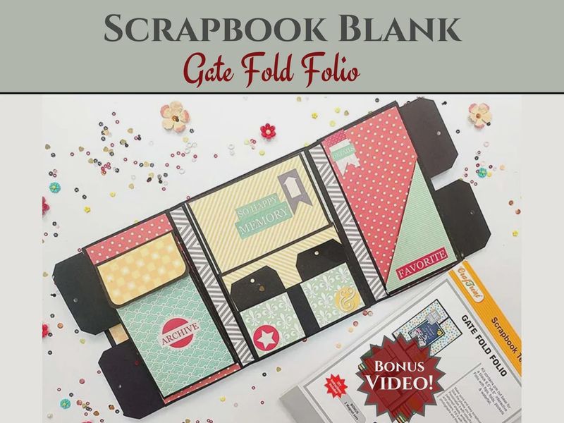 CrafTreat Scrapbook Blanks - Gate Fold Folio - Black Color