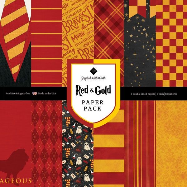 Red &amp; Gold Paper Pack 12x12 Paper Pack